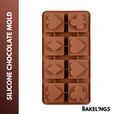 8-Cavity Playing Card Suits Shape Silicone Chocolate Mold