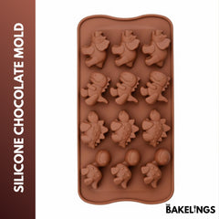 12-Cavity Dinosaurs Shape Silicone Chocolate Mold