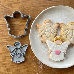 Sweet Angel with Heart Cookie Cutter & Stamp | Food-Grade PLA