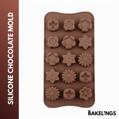 15-Cavity Mini Flowers Shape Silicone Chocolate Mold