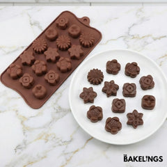 15-Cavity Mini Flowers Shape Silicone Chocolate Mold