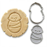 Peaceful Swaddled Baby Cookie Cutter & Stamp Set | Food-Grade PLA