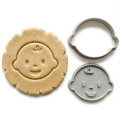 Happy Baby Face Cookie Cutter & Stamp Set | Food-Grade PLA
