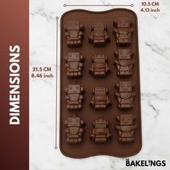 Silikon-Schokoladenform in Roboterform mit 12 Mulden