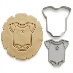 Floral Baby Onesie Cookie Cutter & Stamp Set | Food-Grade PLA