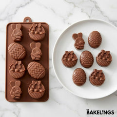 Silikon-Schokoladenform mit 8 Mulden in Osterform