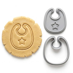 Star Baby Bib Cookie Cutter & Stamp Set | Food-Grade PLA