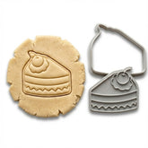 Elegant Cherry Cake Slice Cookie Cutter & Stamp Set | Food-Grade PLA