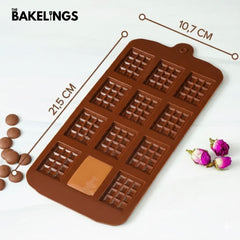 12-Cavity Mini Chocolate Bar Shape Silicone Chocolate Mold