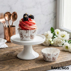 Cupcake Liners Espresso Blooms 32 Pcs
