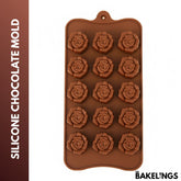 15-Cavity Open Rose Shape Silicone Chocolate Mold