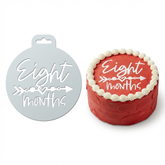 Eight Months Milestone | Round Cake Top Stencil – Reusable Cake Decorating Stencil