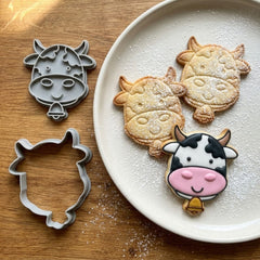 Farm Cow Cookie Cutter & Stamp Set | Food-Grade PLA