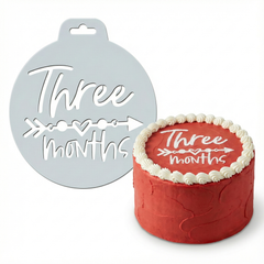 Three Months Milestone | Round Cake Top Stencil – Reusable Cake Decorating Stencil