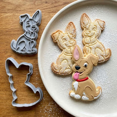 Happy Puppy Cookie Cutter & Stamp Set | Food-Grade PLA