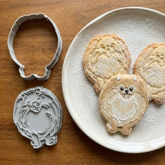 Pomeranian Cookie Cutter & Stamp Set | Food-Grade PLA