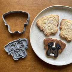 Boxer Dog Cookie Cutter & Stamp Set | Food-Grade PLA