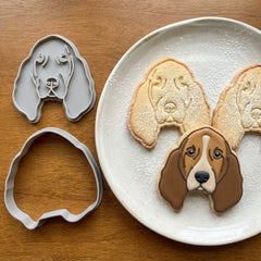 Elegant Spaniel Cookie Cutter & Stamp Set | Food-Grade PLA