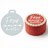 Four Months Milestone | Round Cake Top Stencil – Reusable Cake Decorating Stencil