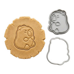 Relaxed Capybara Cookie Cutter & Stamp Set | Food-Grade PLA