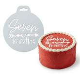 Seven Months Milestone | Round Cake Top Stencil – Reusable Cake Decorating Stencil