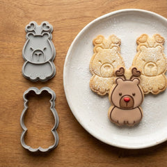 Kawaii Heart Capybara Cookie Cutter & Stamp Set | Food-Grade PLA