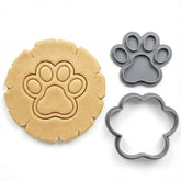 Cute Paw Print Cookie Cutter & Stamp Set | Food-Grade PLA