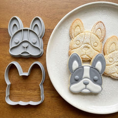 Cute French Bulldog Cookie Cutter & Stamp | Food-Grade PLA