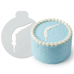 Diving Athlete | Round Cake Top Stencil – Reusable Cake Decorating Stencil