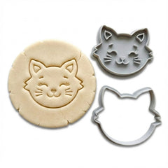 Happy Kitten Cookie Cutter & Stamp | Food-Grade PLA