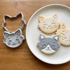 Happy Kitten Cookie Cutter & Stamp | Food-Grade PLA