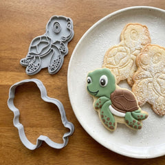 Joyful Sea Turtle Cookie Cutter & Stamp | Food-Grade PLA