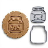 Kawaii Chocolate Jar Cookie Cutter & Stamp Set | Food-Grade PLA