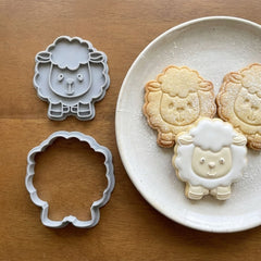 Fluffy Lamb Cookie Cutter & Stamp | Food-Grade PLA