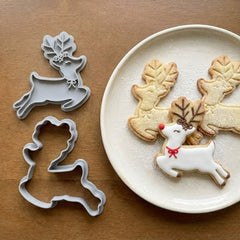 Elegant Graceful Deer Cookie Cutter & Stamp | Food-Grade PLA