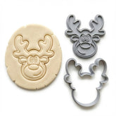Jolly Reindeer Face Cookie Cutter & Stamp | Food-Grade PLA