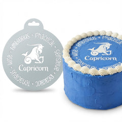 Capricorn Zodiac Sign | Round Cake Top Stencil – Reusable Cake Decorating Stencil