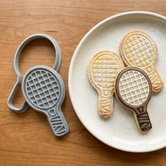 Pro Tennis Racket Cookie Cutter & Stamp | Food-Grade PLA