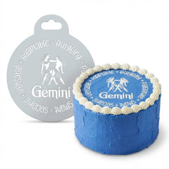Gemini Zodiac Sign | Round Cake Top Stencil – Reusable Cake Decorating Stencil