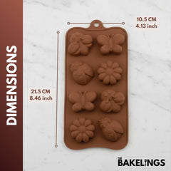 8-Cavity Ladybug & Flower Shape Silicone Chocolate Mold
