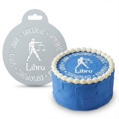 Libra Zodiac Sign | Round Cake Top Stencil – Reusable Cake Decorating Stencil