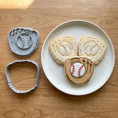 Baseball Glove And Ball Cookie Cutter & Stamp | Food-Grade PLA