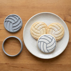Classic Volleyball Cookie Cutter & Stamp | Food-Grade PLA