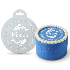 Pisces Zodiac Sign | Round Cake Top Stencil – Reusable Cake Decorating Stencil