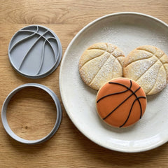 Classic Basketball Cookie Cutter & Stamp | Food-Grade PLA