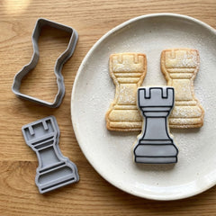Rook Chess Piece Cookie Cutter & Stamp | Food-Grade PLA