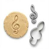 Elegant Treble Clef Cookie Cutter & Stamp | Food-Grade PLA