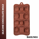 12-Cavity Tea Time Shape Silicone Chocolate Mold