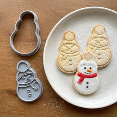 Sweet Snowman Cookie Cutter & Stamp | Food-Grade PLA