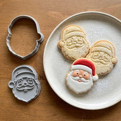 Classic Santa Claus Cookie Cutter & Stamp | Food-Grade PLA